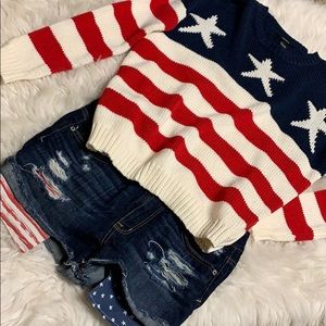 American Flag Oversized Sweater